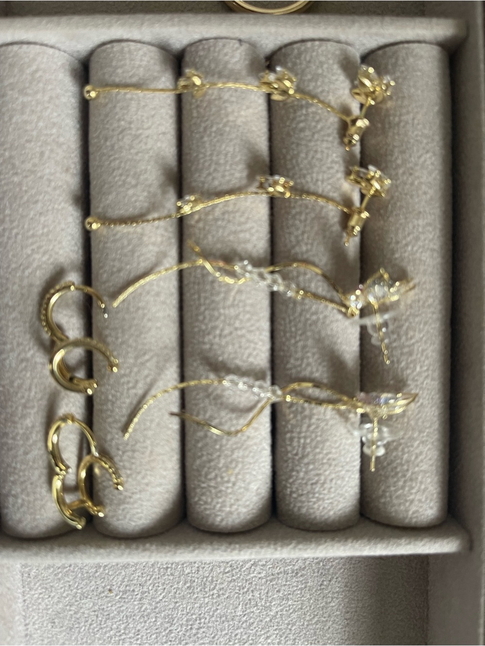 Gold-Tone Mixed Drop and Hoop Earring Set for Women